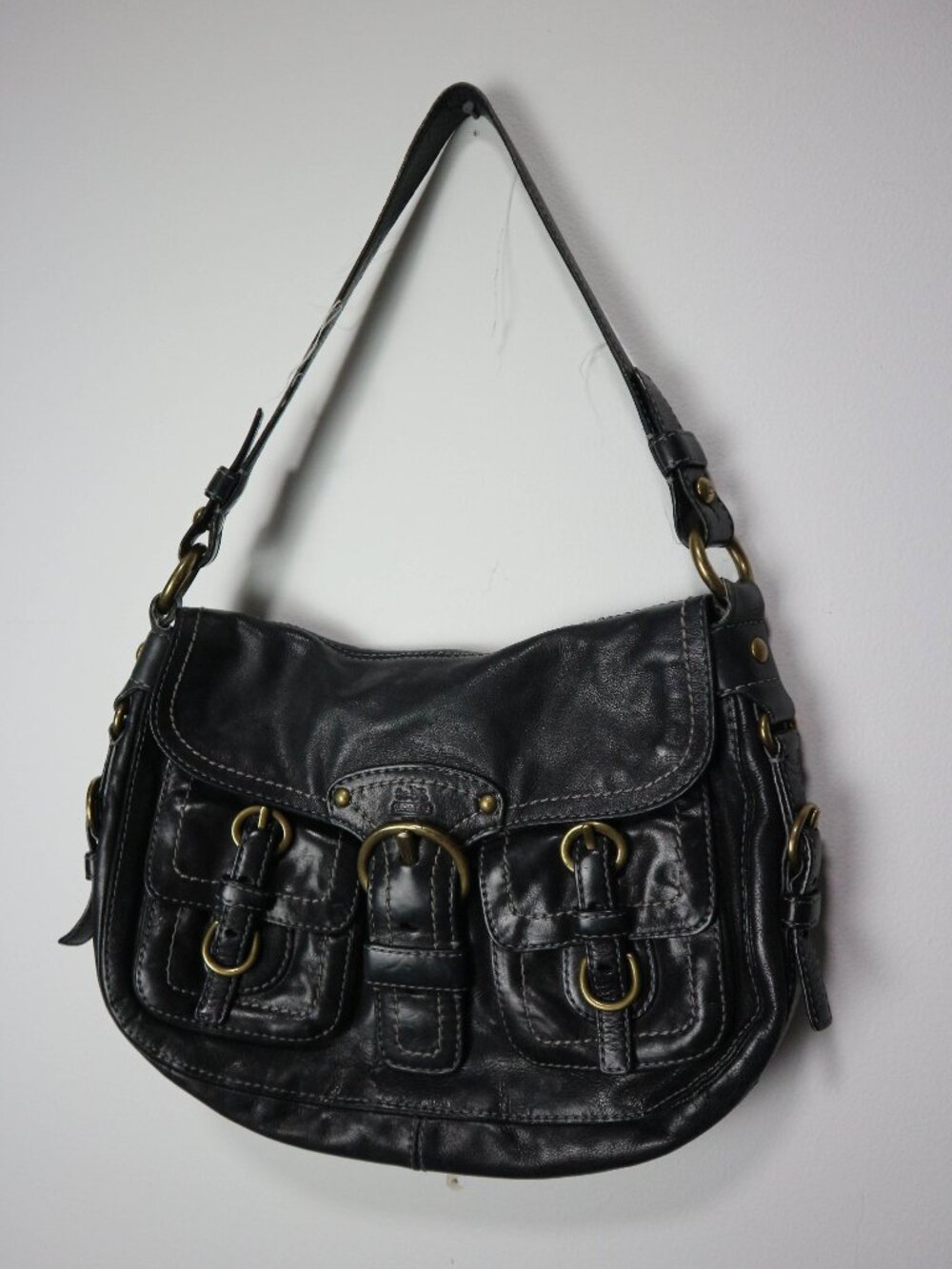 VTG Coach Legacy Garcia Leather Hobo Bag LTD YT2 Black Buckle Flap E0893-12654
